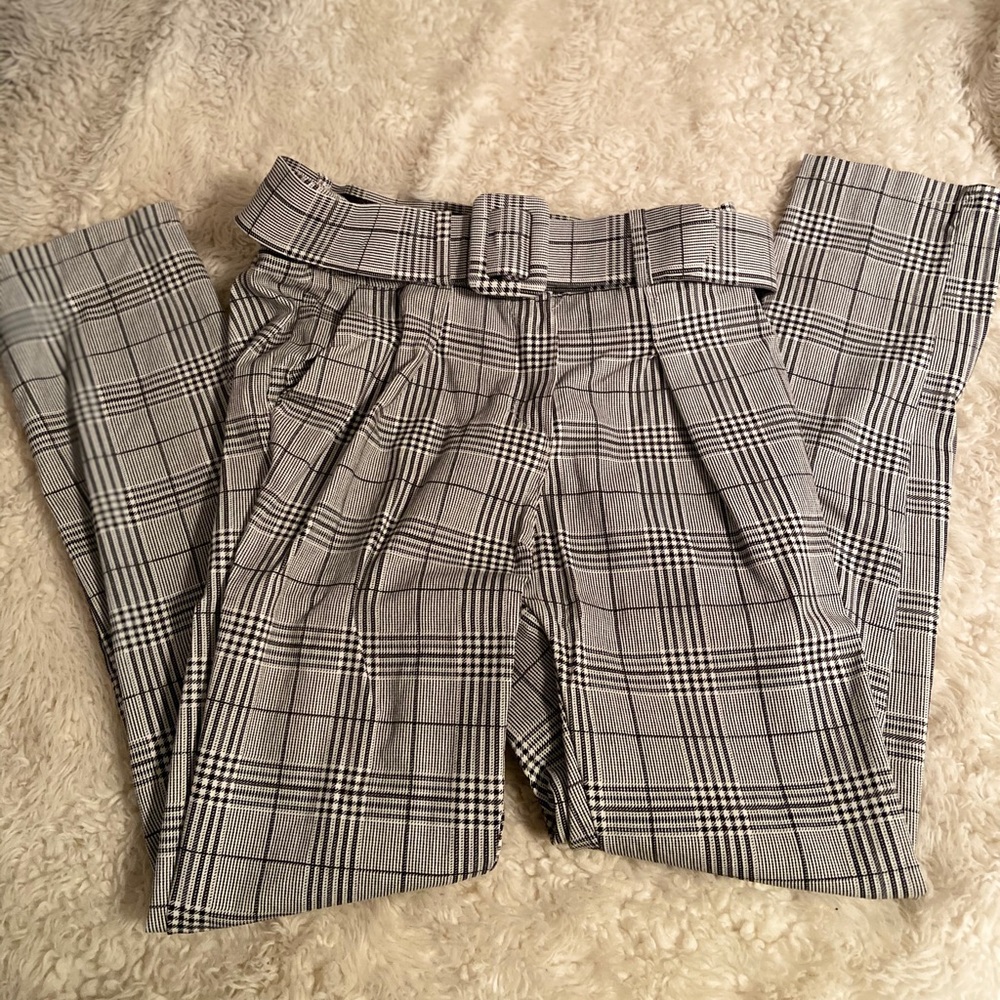 Plaid ankle trousers